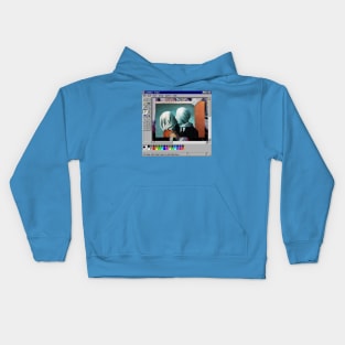 Rene Magritte Vaporwave Microsoft paint Kids Hoodie